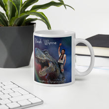 Load image into Gallery viewer, MW Dino Mug "Laughs in Tyrannosaur"