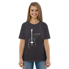 Load image into Gallery viewer, Old Strings - Smaller Logo Unisex organic cotton t-shirt