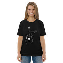 Load image into Gallery viewer, Old Strings - Smaller Logo Unisex organic cotton t-shirt