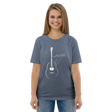 Load image into Gallery viewer, Old Strings - Smaller Logo Unisex organic cotton t-shirt