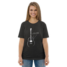 Load image into Gallery viewer, Old Strings - Smaller Logo Unisex organic cotton t-shirt