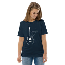 Load image into Gallery viewer, Old Strings - Smaller Logo Unisex organic cotton t-shirt