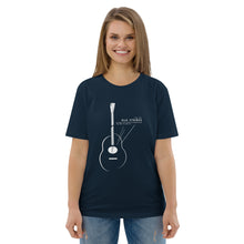 Load image into Gallery viewer, Old Strings - Smaller Logo Unisex organic cotton t-shirt
