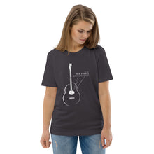 Load image into Gallery viewer, Old Strings - Smaller Logo Unisex organic cotton t-shirt
