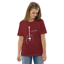 Load image into Gallery viewer, Old Strings - Smaller Logo Unisex organic cotton t-shirt
