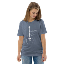 Load image into Gallery viewer, Old Strings - Smaller Logo Unisex organic cotton t-shirt
