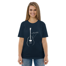 Load image into Gallery viewer, Old Strings - Smaller Logo Unisex organic cotton t-shirt
