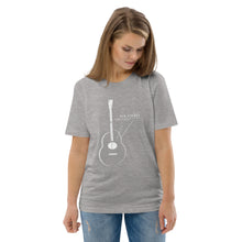 Load image into Gallery viewer, Old Strings - Smaller Logo Unisex organic cotton t-shirt
