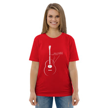 Load image into Gallery viewer, Old Strings - Smaller Logo Unisex organic cotton t-shirt
